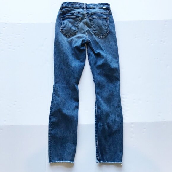 MOTHER High Waisted Looker Ankle Fray Not Rough Enough Skinny Jeans Womens 23 - Picture 4 of 13
